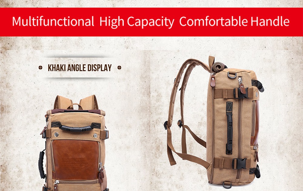 KAKA Large Capacity Wear-resistant Chic Canvas Backpack