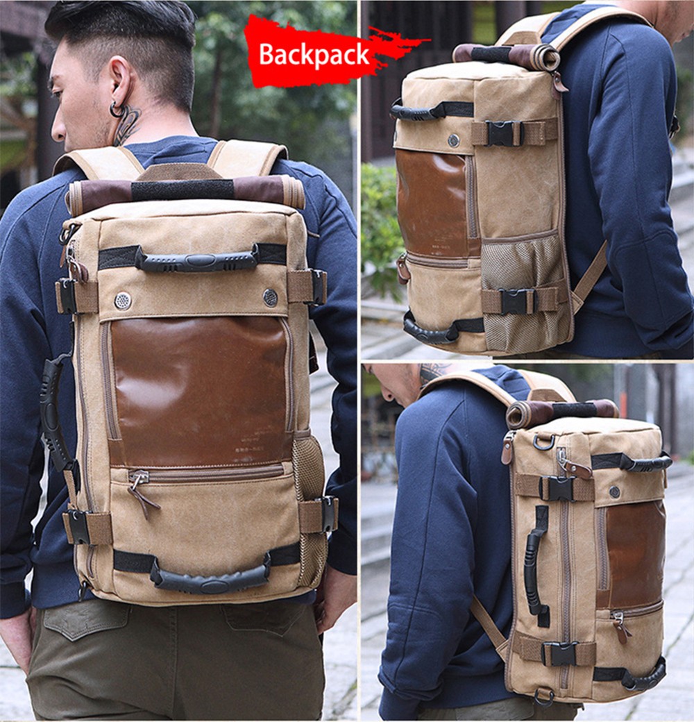 KAKA Large Capacity Wear-resistant Chic Canvas Backpack