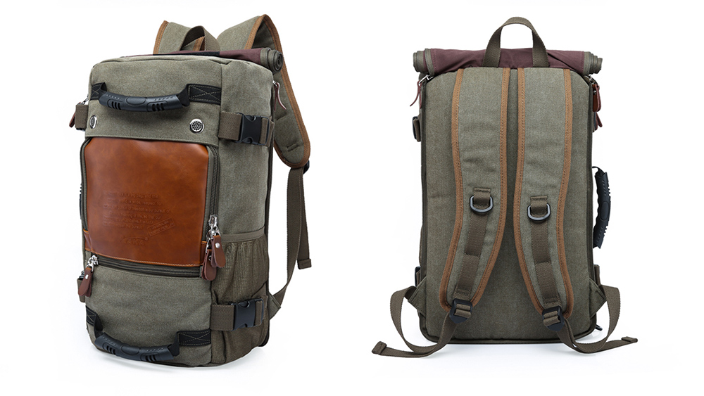 KAKA Large Capacity Wear-resistant Chic Canvas Backpack