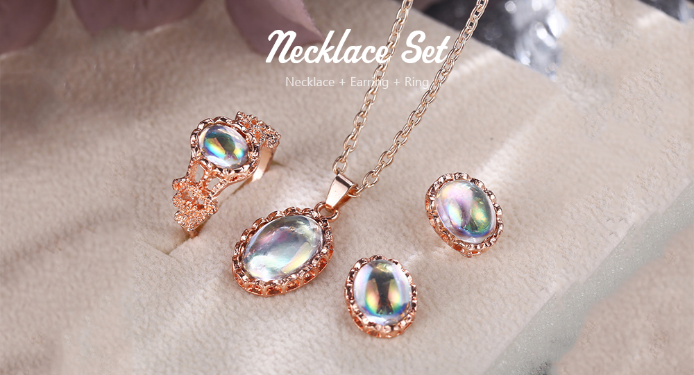 Pendant Necklaces Earrings Rings Crystal Stone Jewelry Sets For Women