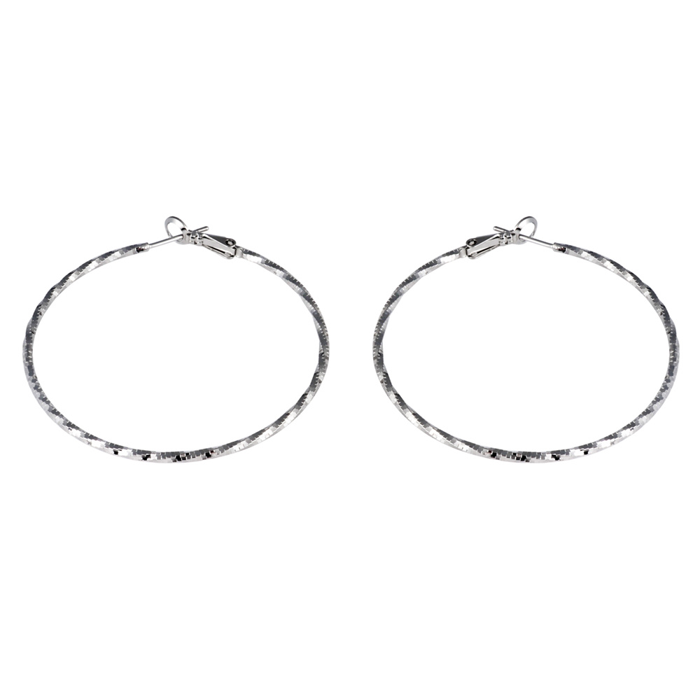 Fashion Silver Plated Large Circle Spiral Earrings
