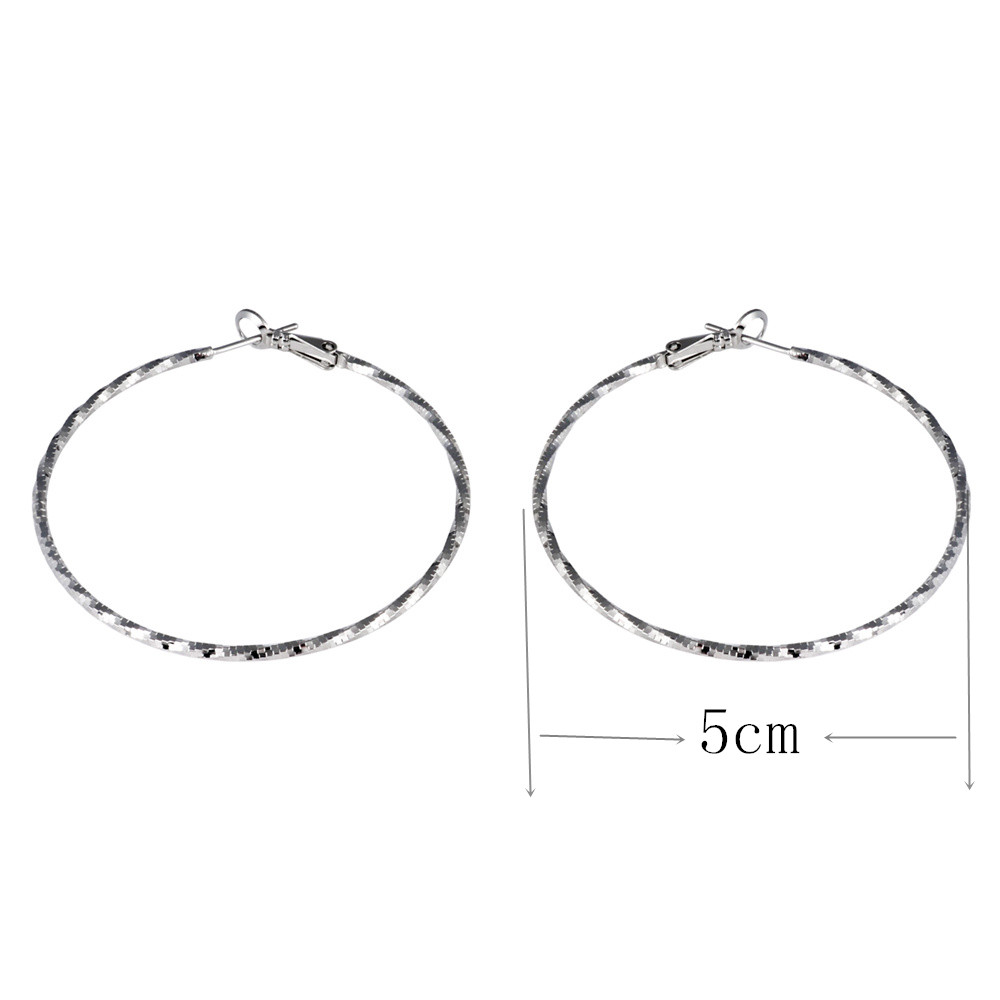 Fashion Silver Plated Large Circle Spiral Earrings