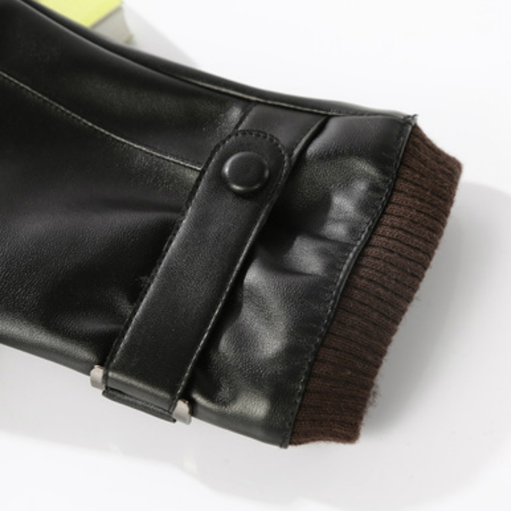 Men'S Leather Suede Windproof Gloves
