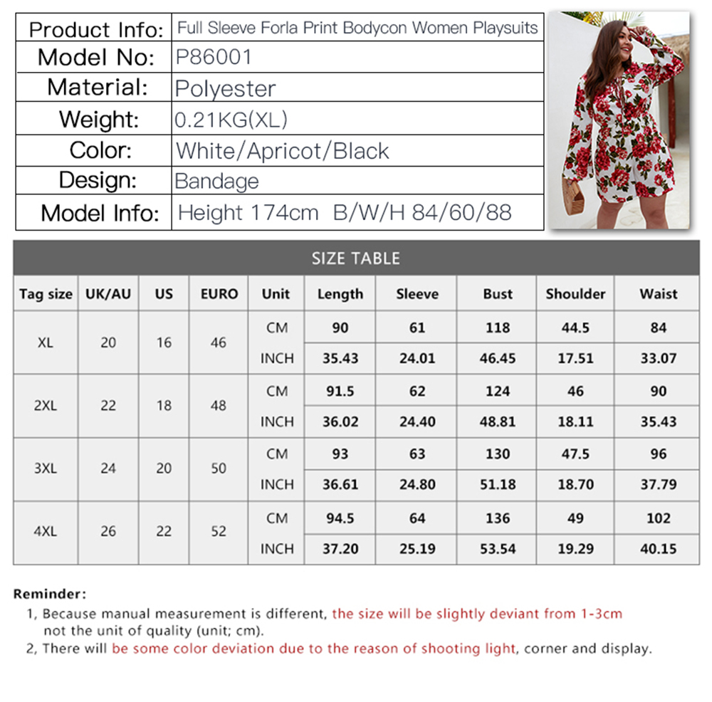 2019 Spring and Summer Women'S Print Long-Sleeved Jumpsuit - Black ...