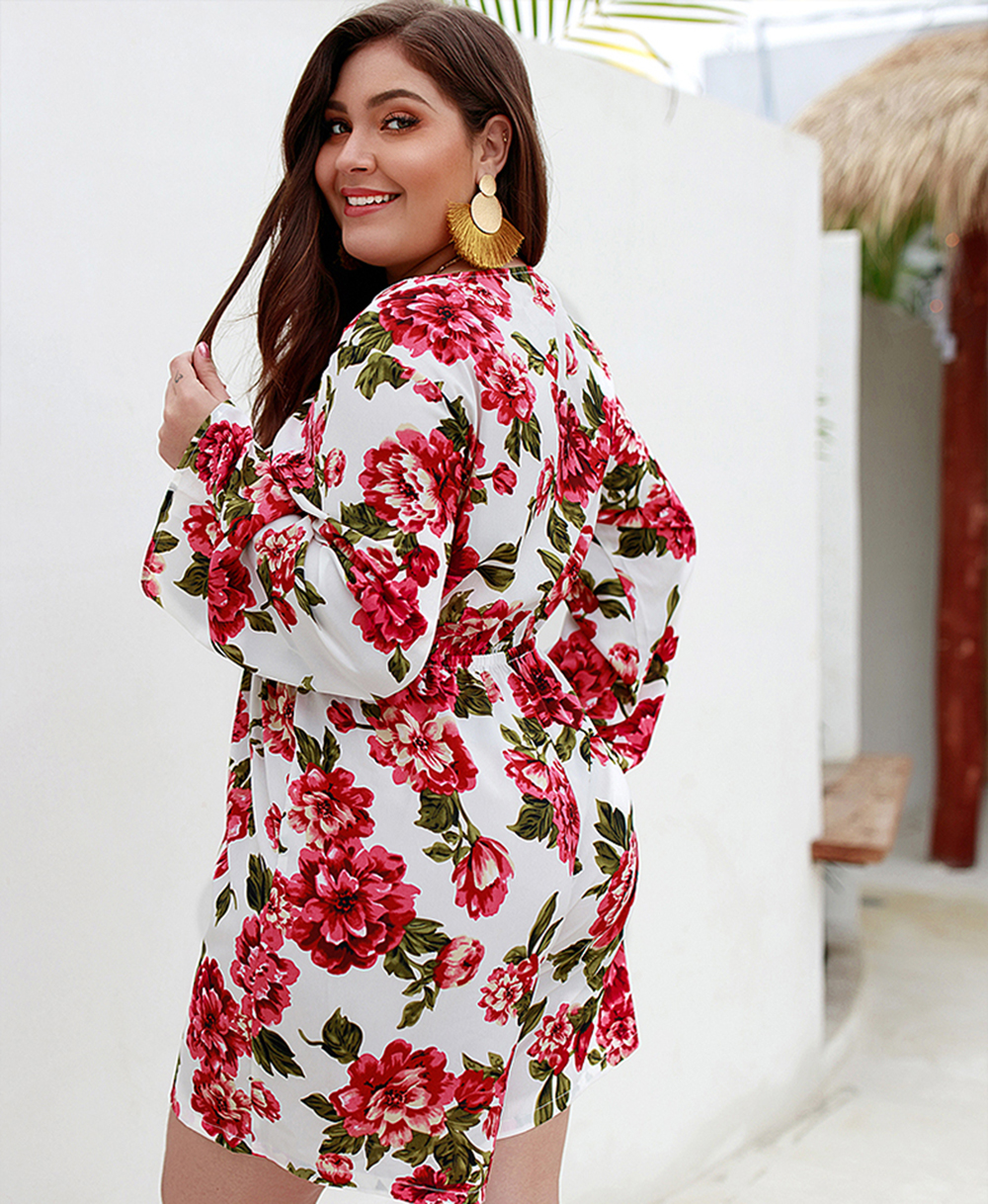 2019 Spring and Summer Women'S Print Long-Sleeved Jumpsuit