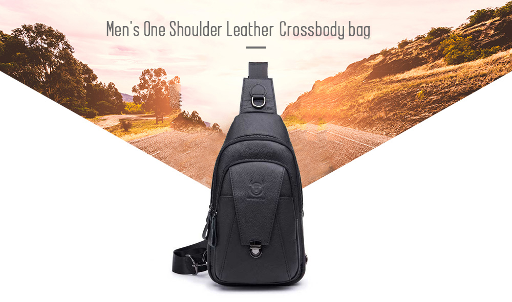 BULLCAPTAIN Men's One shoulder Crossbody Multi-function Sports and Leisure Chest Bag