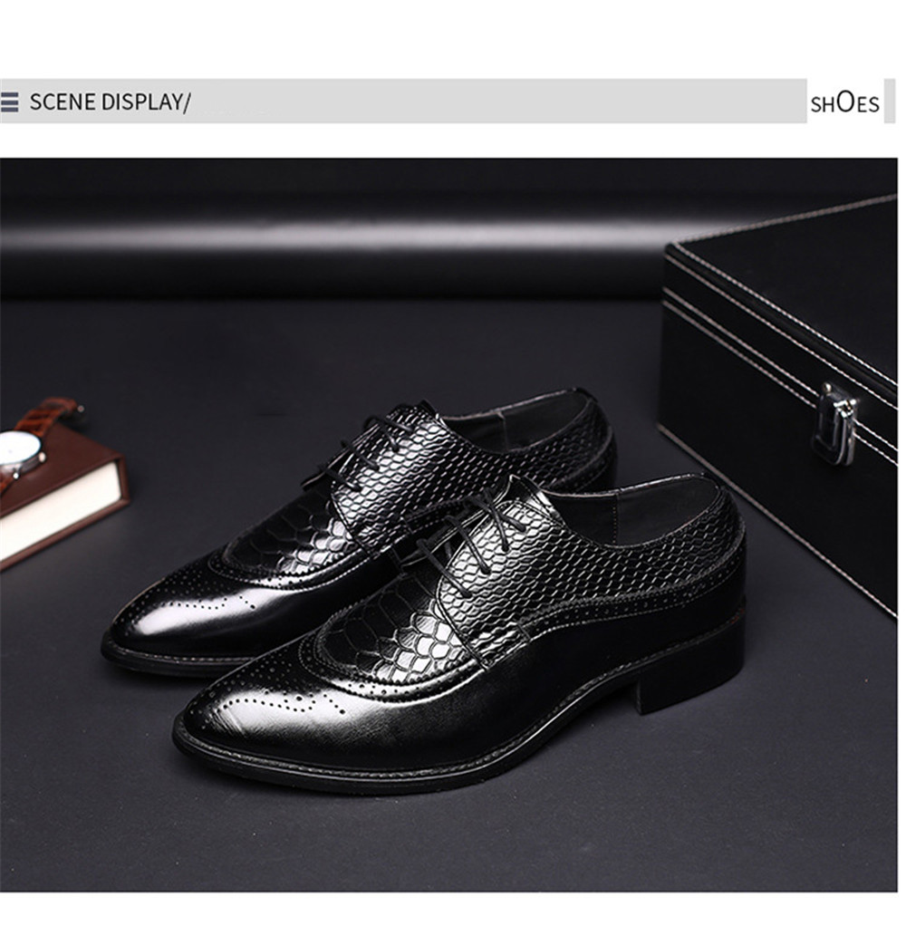 Fashion Leather Shoes Men Dress Shoe Pointed Oxfords