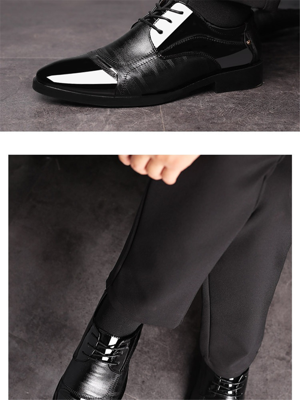 Leather Shoes Pointed Men Ballroom Dance Bureau Dress Shoes Man