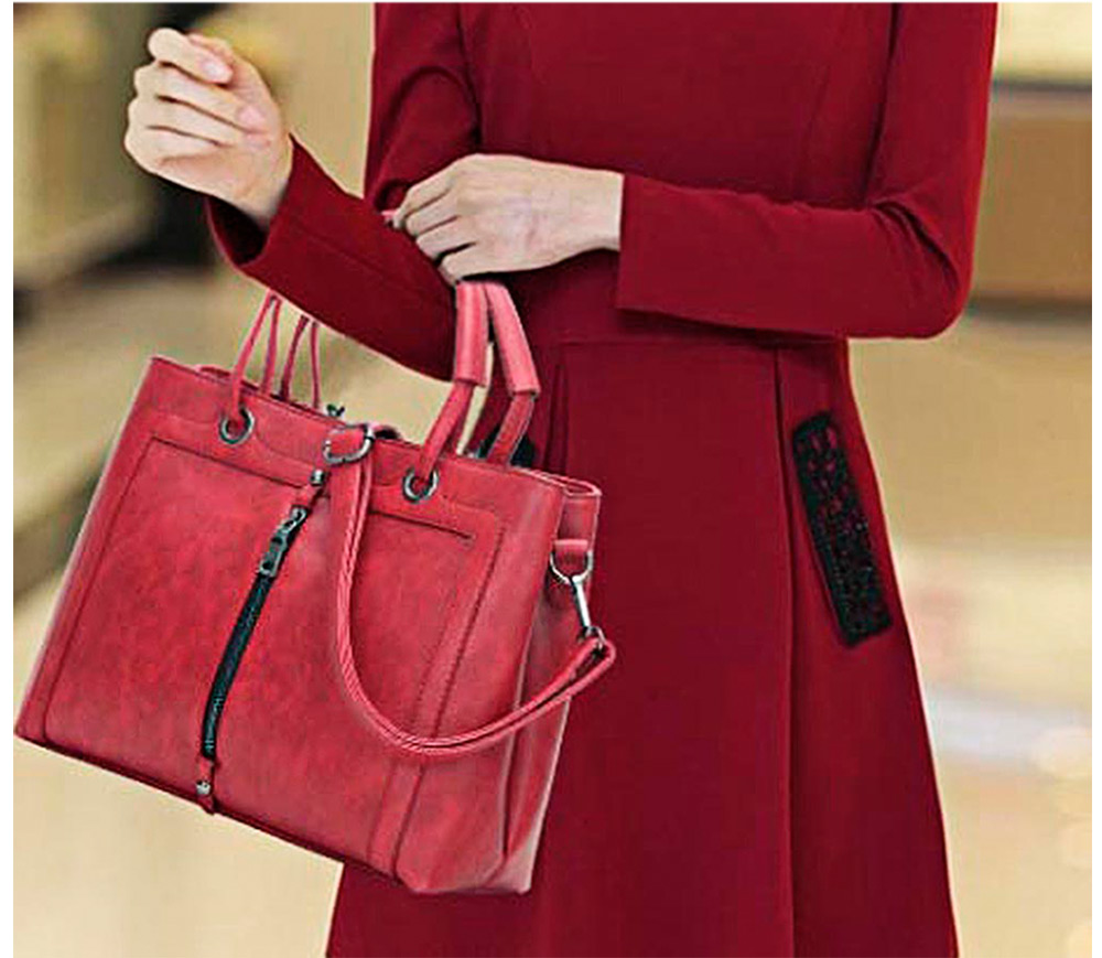 Guapabien Elegant Faux Leather Women Tote Bag