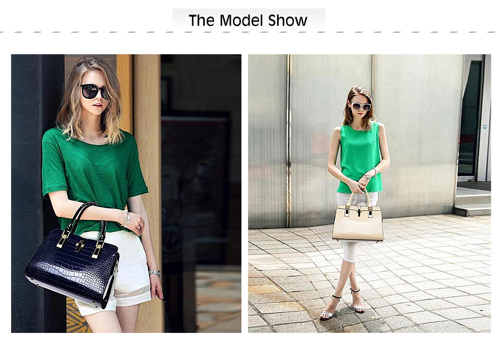 Guapabien Stylish PU Leather Women Tote Bag