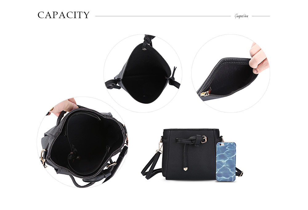 Guapabien PU Leather Shoulder Bag Card Holder Handbag 4pcs Bags for Women