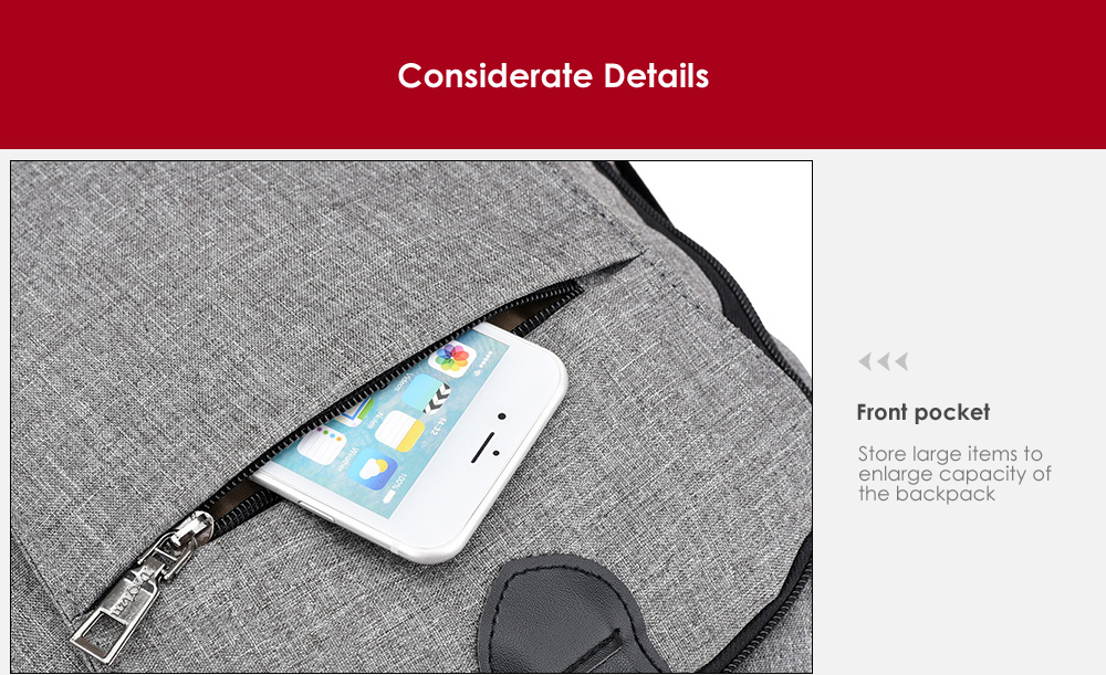 Casual Durable Canvas Backpack with USB Port for Men