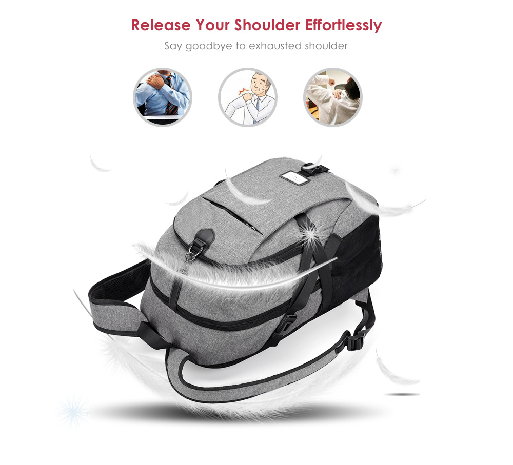 Casual Durable Canvas Backpack with USB Port for Men