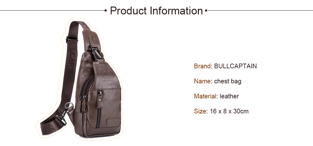BULLCAPTAIN Anti-theft Leather Chest Bag for Men
