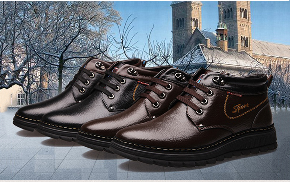 MUHUISEN Padded Casual Shoes High Top Soft Warmest for Elder Men