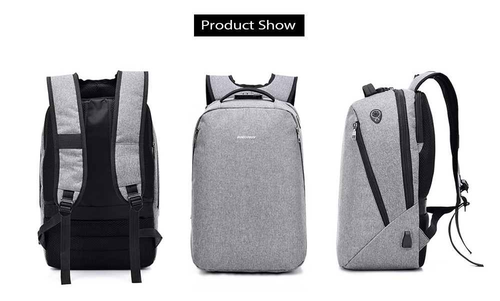 Leisure Anti-theft Lock Laptop Backpack with USB Port for Men