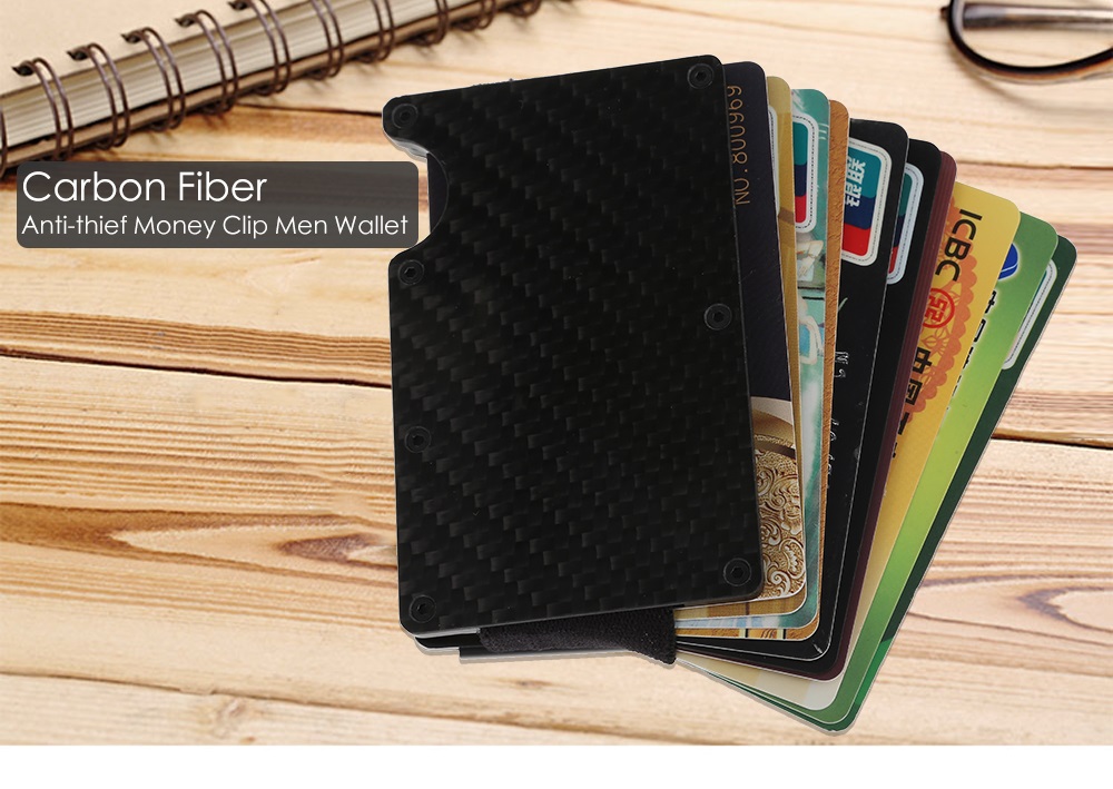 Carbon Fiber Anti-thief Men Wallet Money Clip