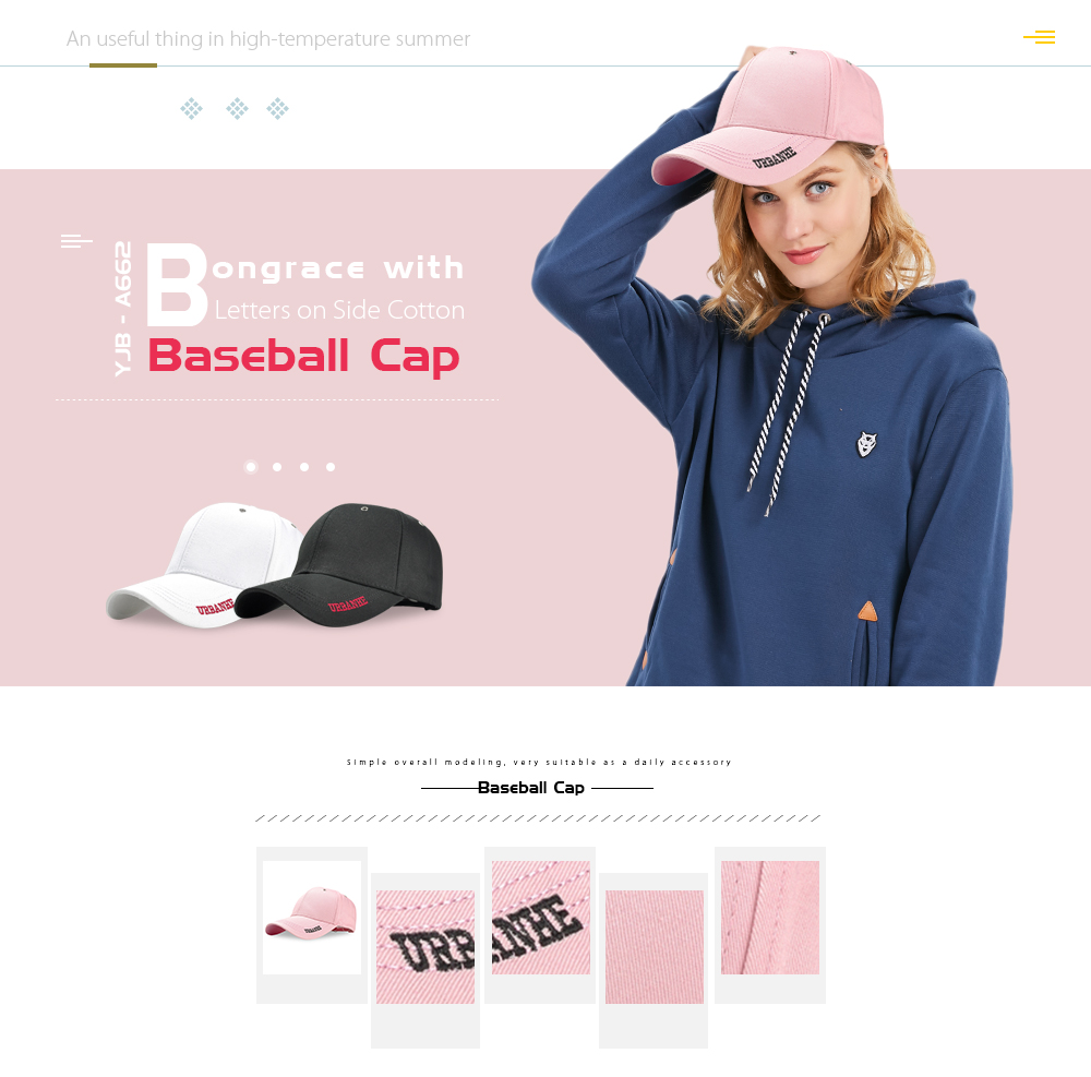 YJB - A662 Bongrace with Stain Wave Embroidery Letters Side Cotton Adjustable Baseball Cap