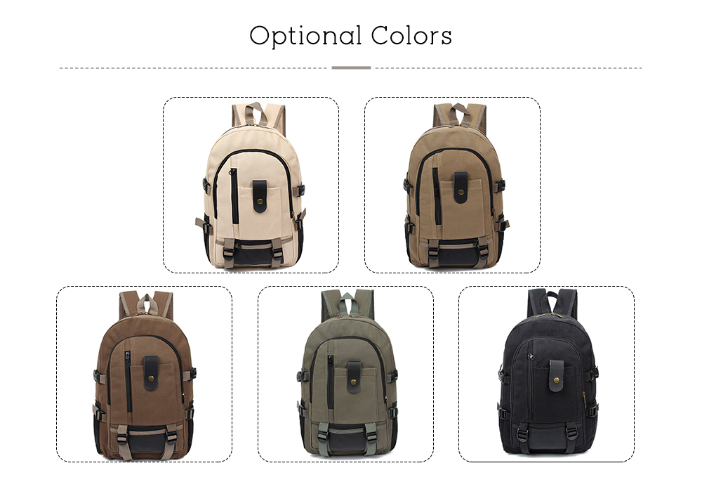 Trendy Outdoor Large Capacity Canvas Backpack for Men