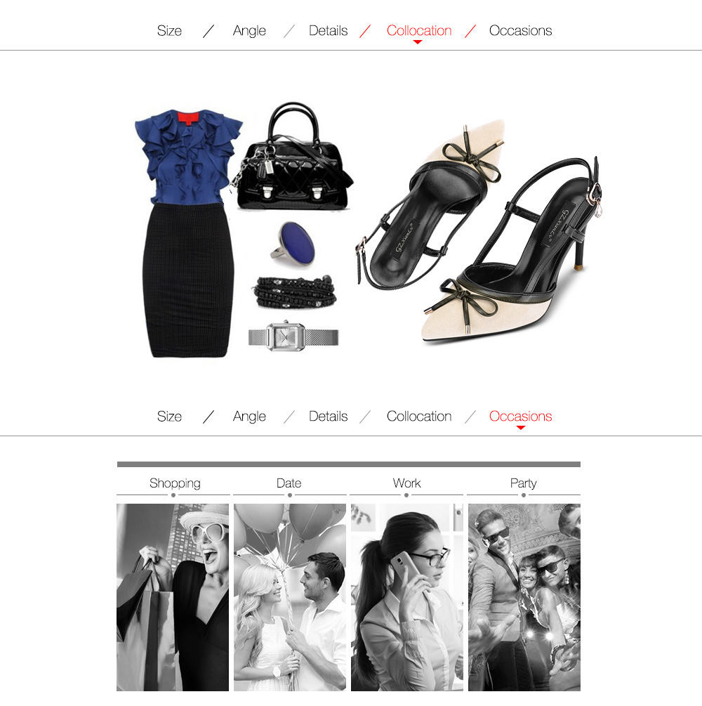 Trendy Pointed Toe Bowknot Stiletto Heel Buckle Slingback Women Sandals