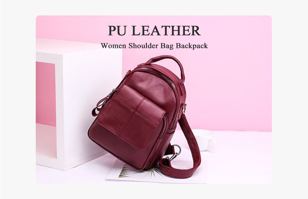 Guapabien PU Leather Women Shoulder Bag Handbag Dual Backpack