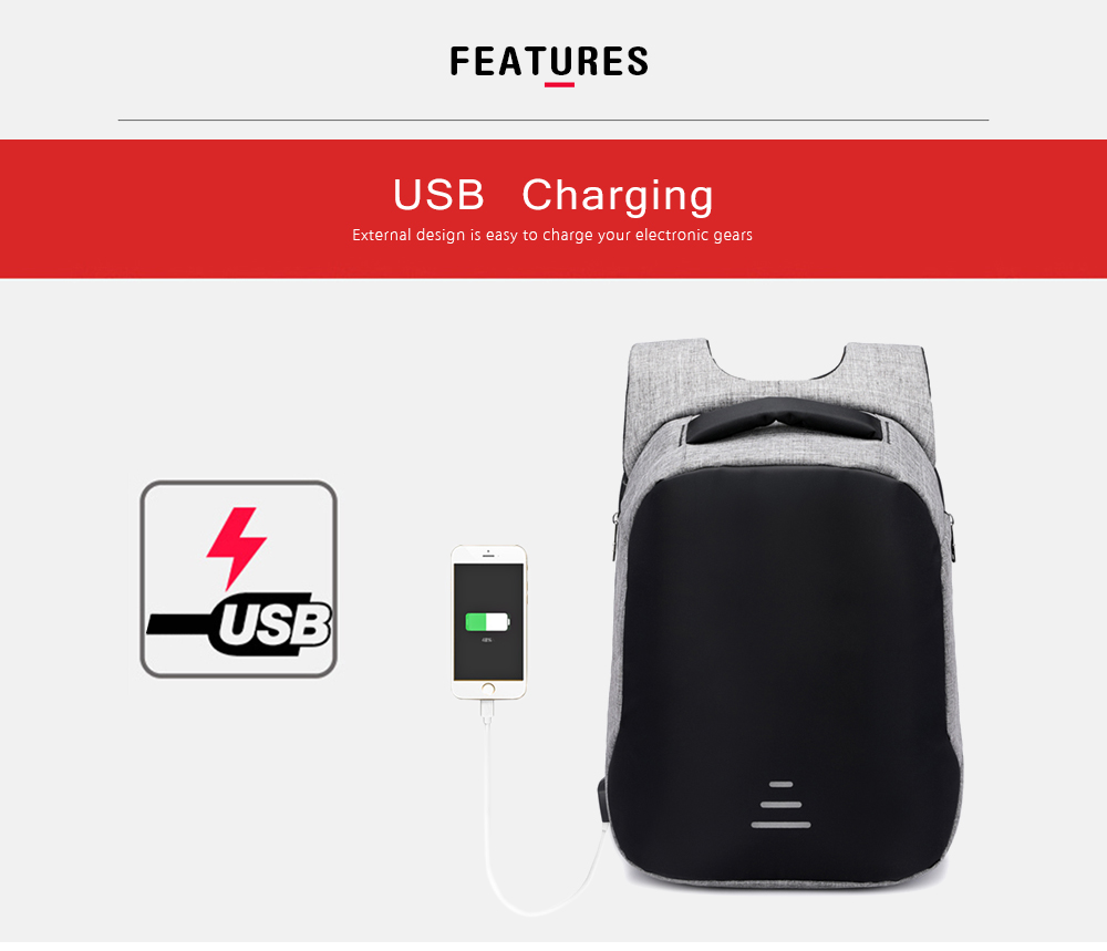 Anti-thief USB Charging Men Backpack Business Travel Bag