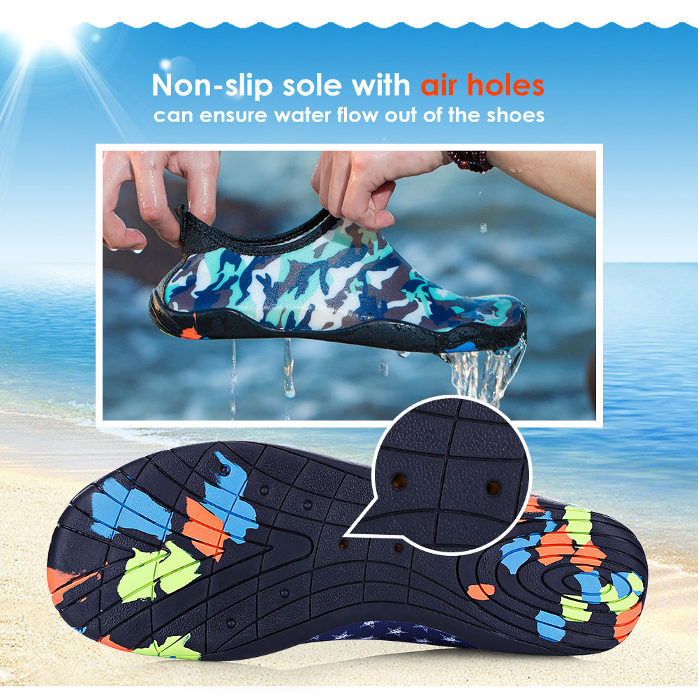 Outdoor Round Toe Quick-dry Non-slip Breathable Flat Heel Beach Men Water Shoes