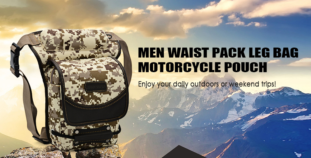 Outdoor Men Waist Pack Leg Bag Water Resistance Motorcycle Pouch