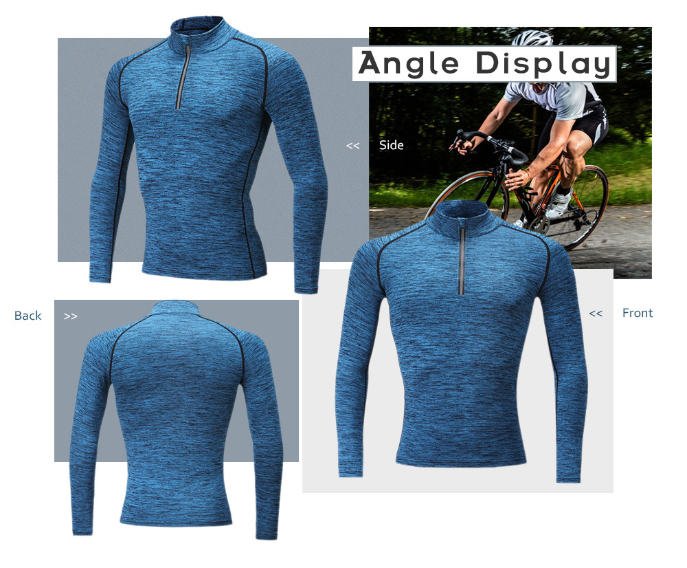 SB902 Male Sports Shirt Trendy Quick Dry Long Sleeve Tight-fitting Exercise Wear for Men