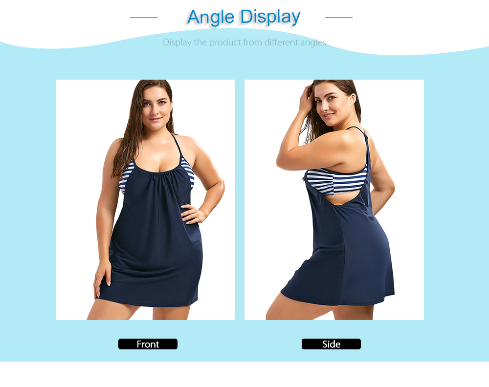 Plus Size Cami Boxer Blouson Tankini Set