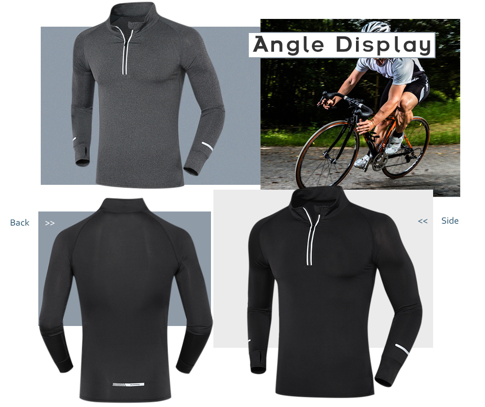 SB9802 Men Trendy Long Sleeve Quick-dry Zipper Sports Wear