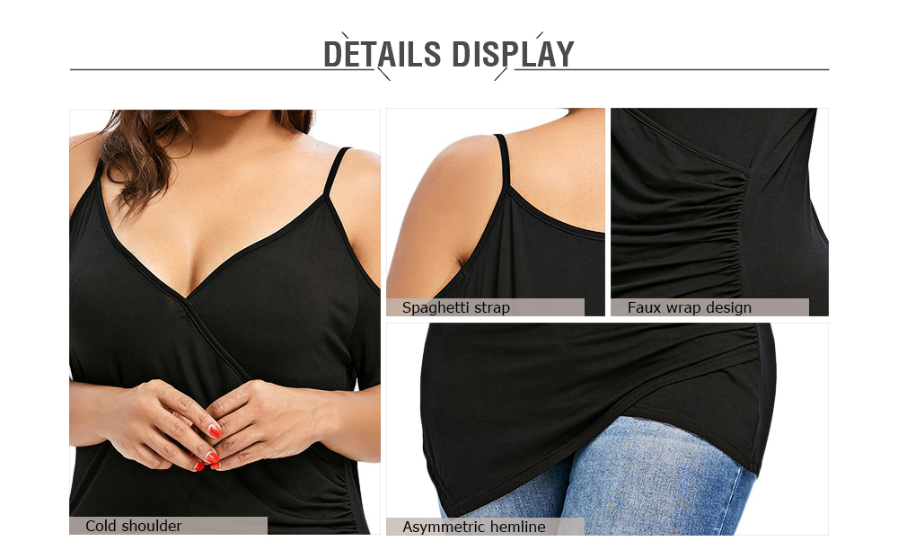 Plus Size Cross Front Asymmetric T-shirt