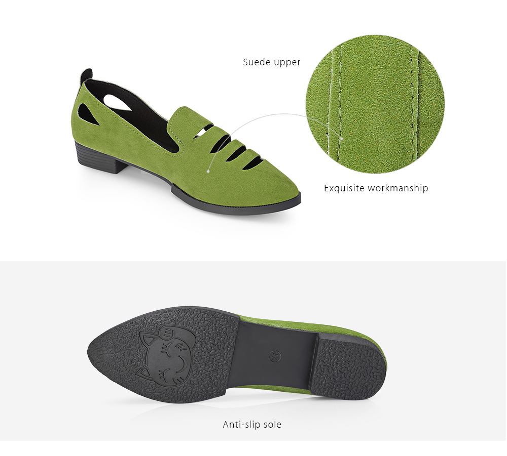 Trendy Women Pointed-toe Slip-on Casual Hollow Flat Comfy Walking Shoes