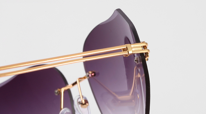 Unique Faux Pearl Inlay Irregular Lens Sunglasses