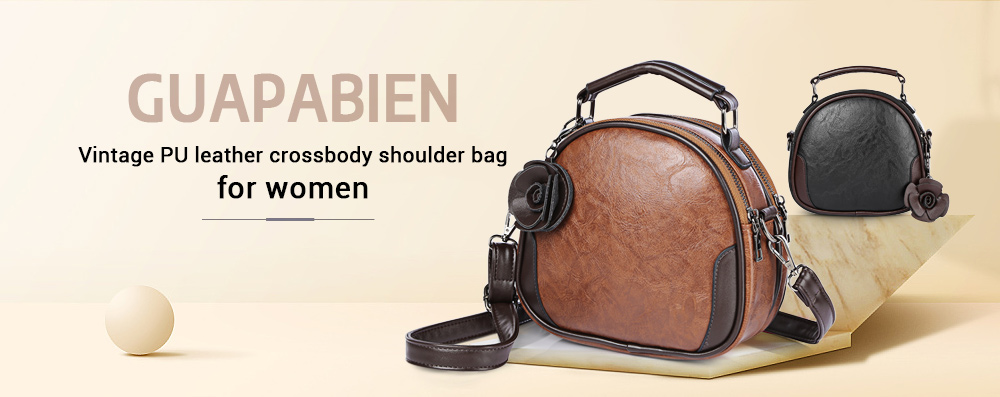 Vintage Women PU Leather Cross Body Shoulder Message Bag Female Zipper Handbag