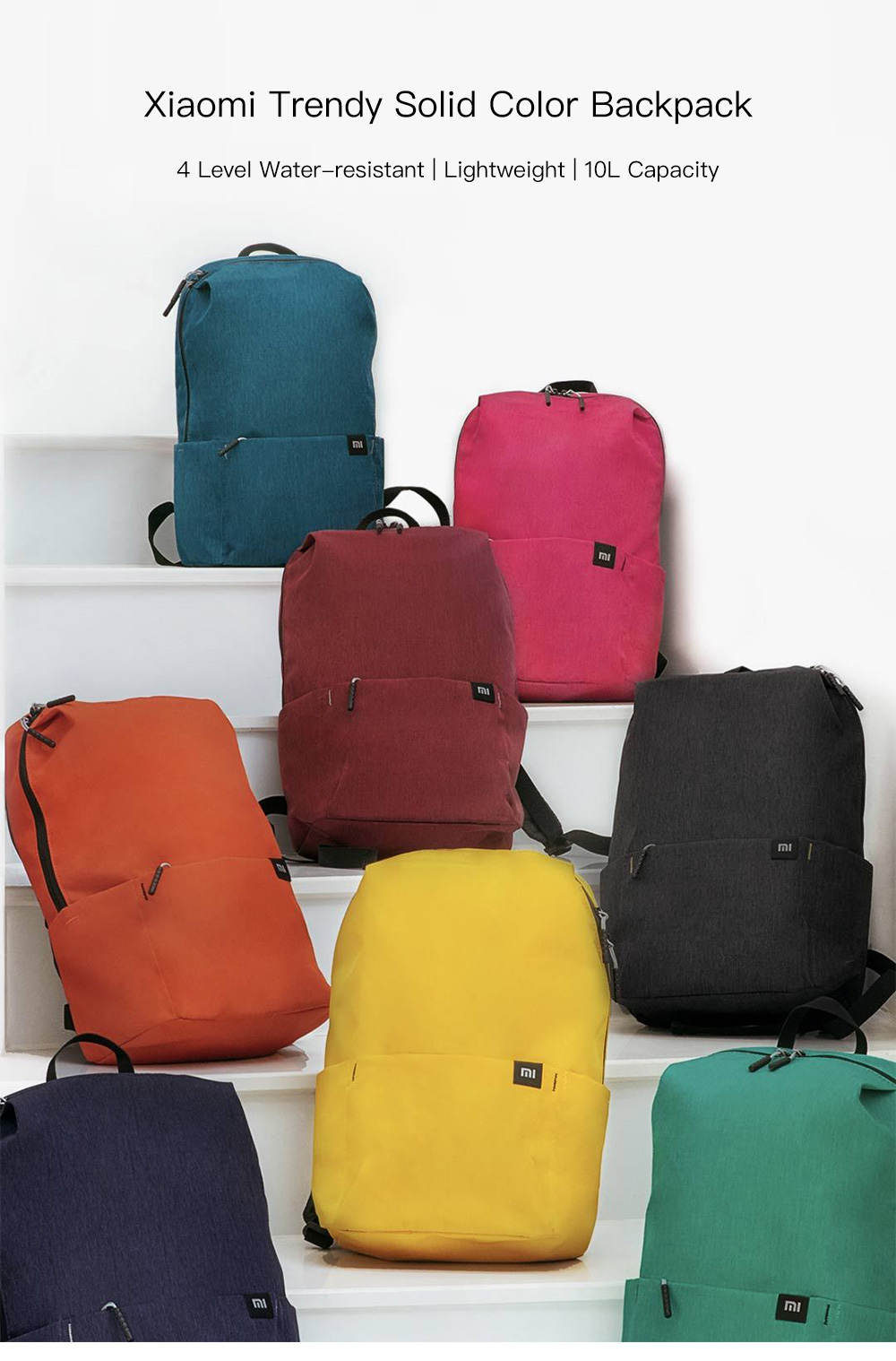 Xiaomi Solid Color Lightweight Water-resistant Backpack