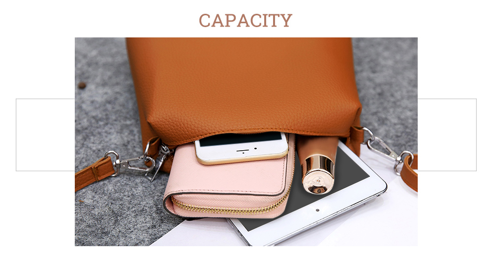 4pcs Women PU Leather Handbag Shoulder Crossbody Bag Wristlet Card Holder