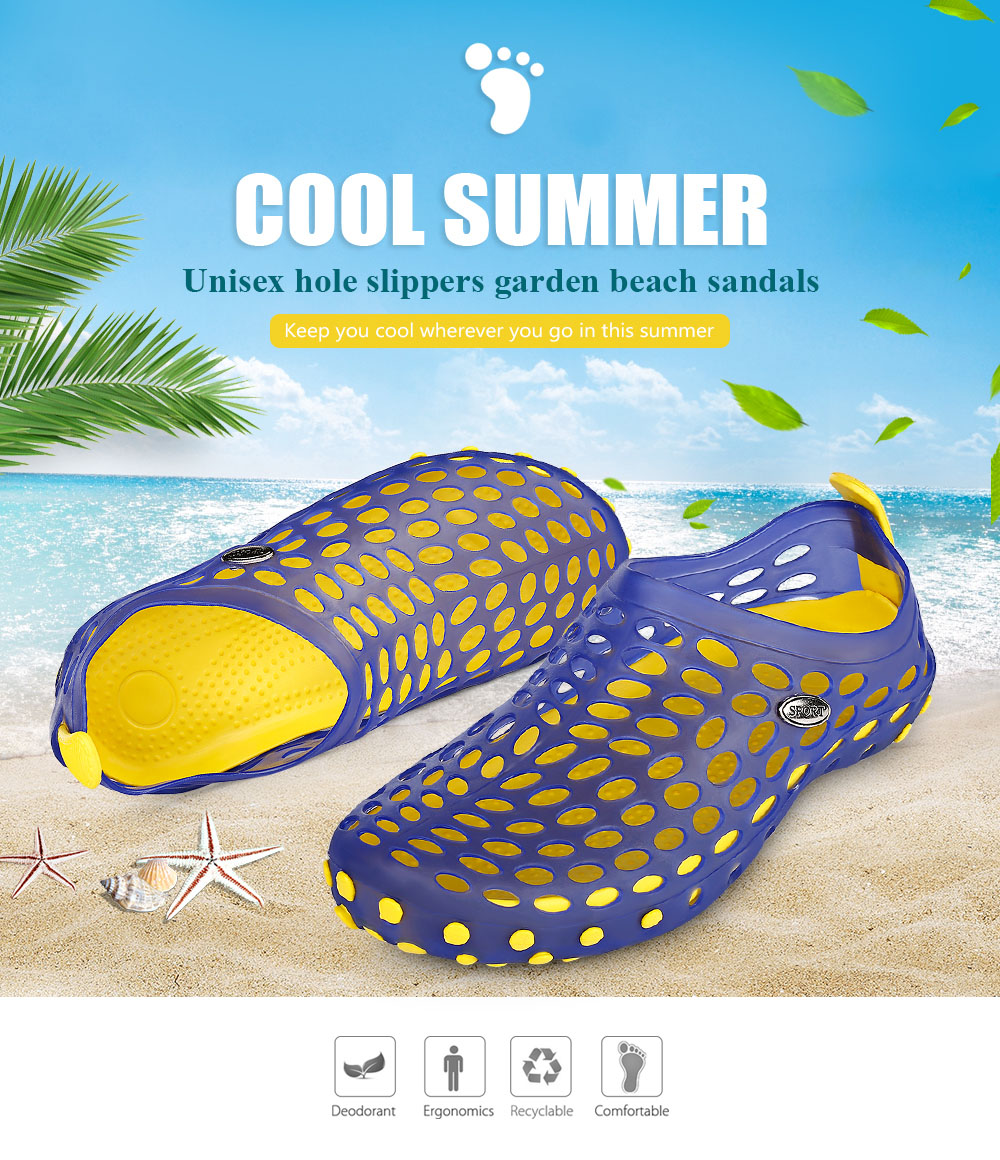 Trendy Unisex Hole Slippers Garden Beach Clogs Rain Outdoor Sandals Shoes