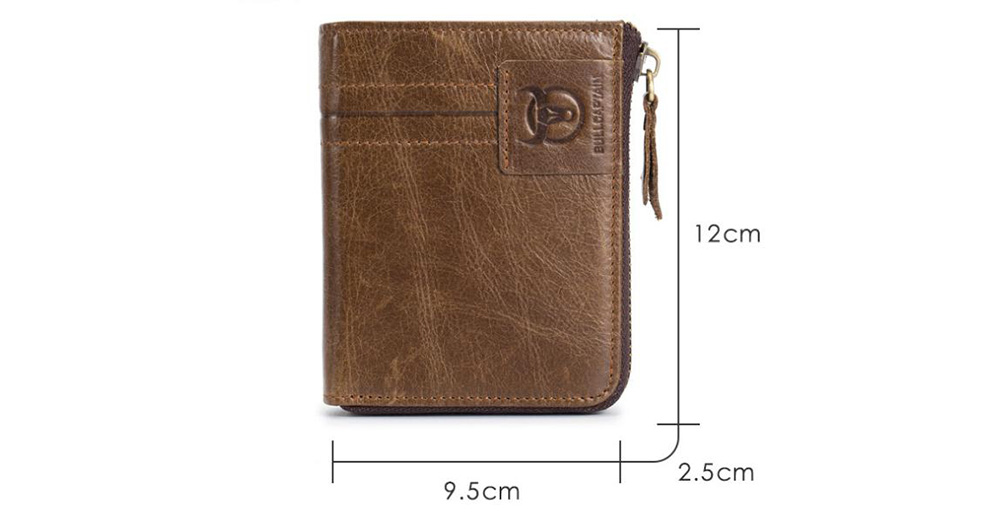 Stylish Retro Zipper Around Leather Wallet for Men