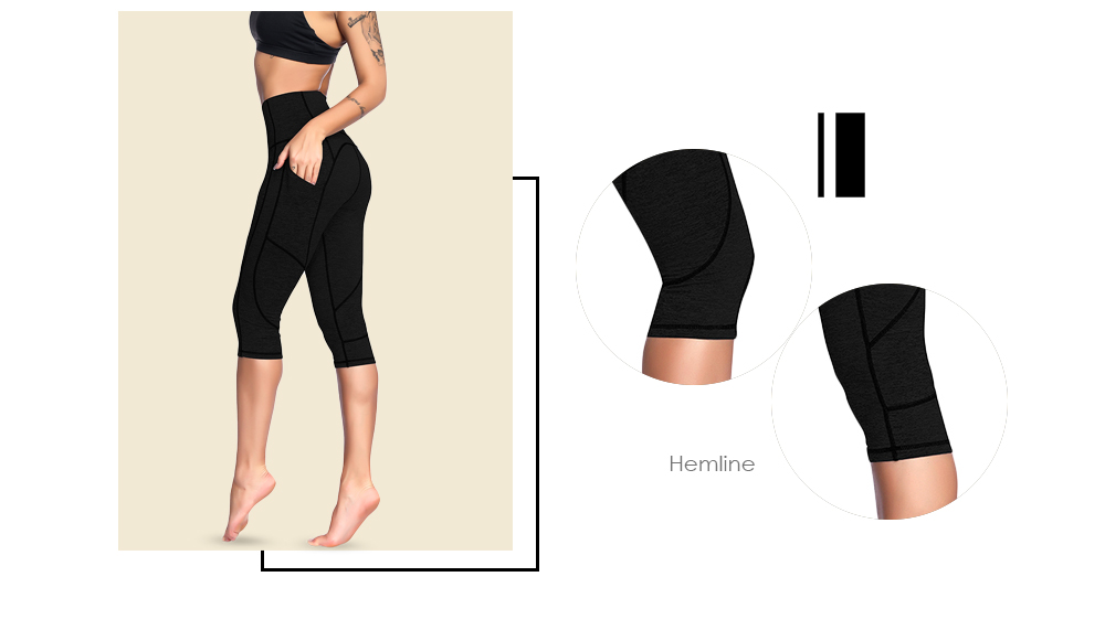 High Waist Skinny Pocket Elastic Yoga Women Cropped Pants