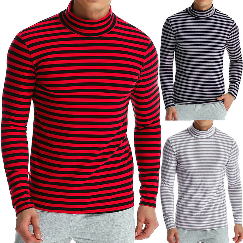 Classic Stripes Turtleneck Long Sleeve T-shirt