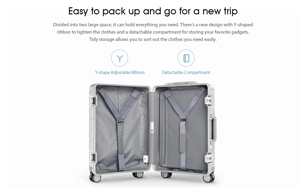 Xiaomi 20-inch Metal Travel Suitcase with Universal Wheel