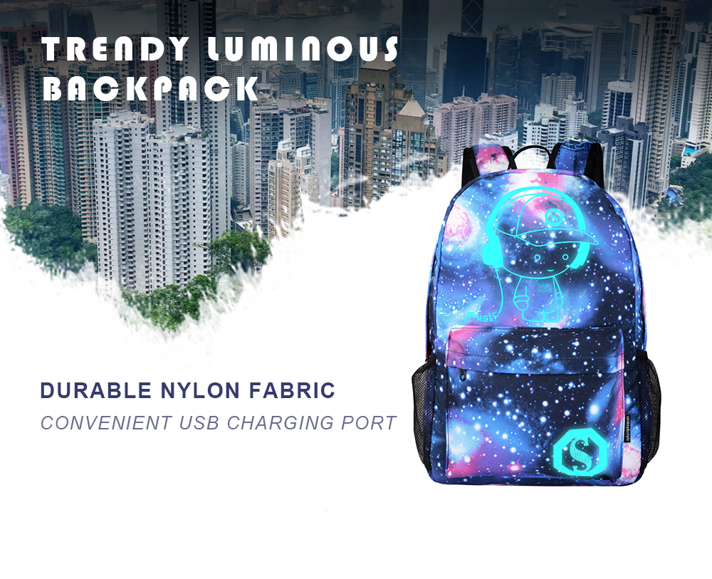 Stylish Durable Breathable Luminous Laptop Backpack for Men