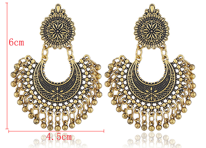Boho Carved Metal Hollow Out Earrings