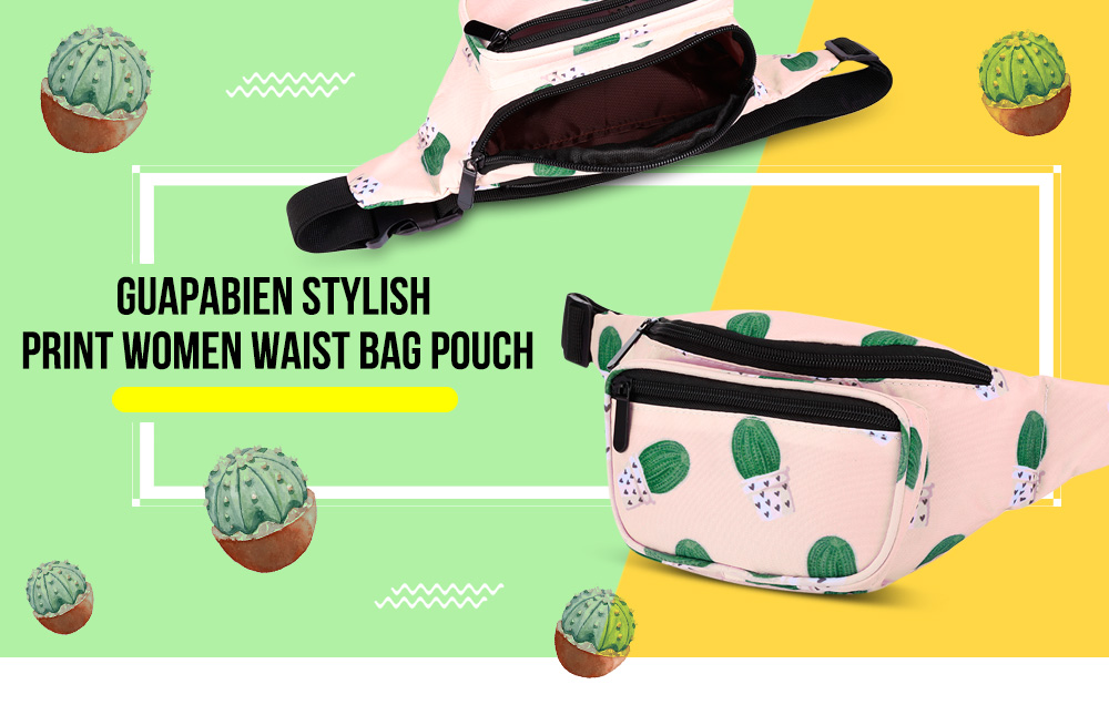 Guapabien Stylish Print Waist Bag Pouch Adjustable Belt for Women