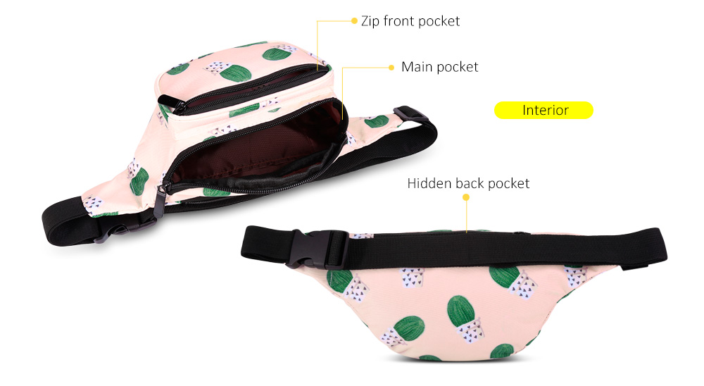 Guapabien Stylish Print Waist Bag Pouch Adjustable Belt for Women