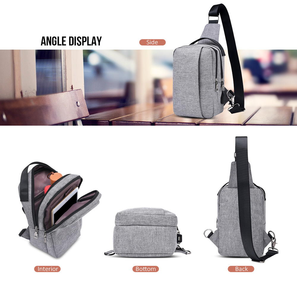 Guapabien Large Capacity Men's Chest Bag Multifunctional USB Charging Backpack