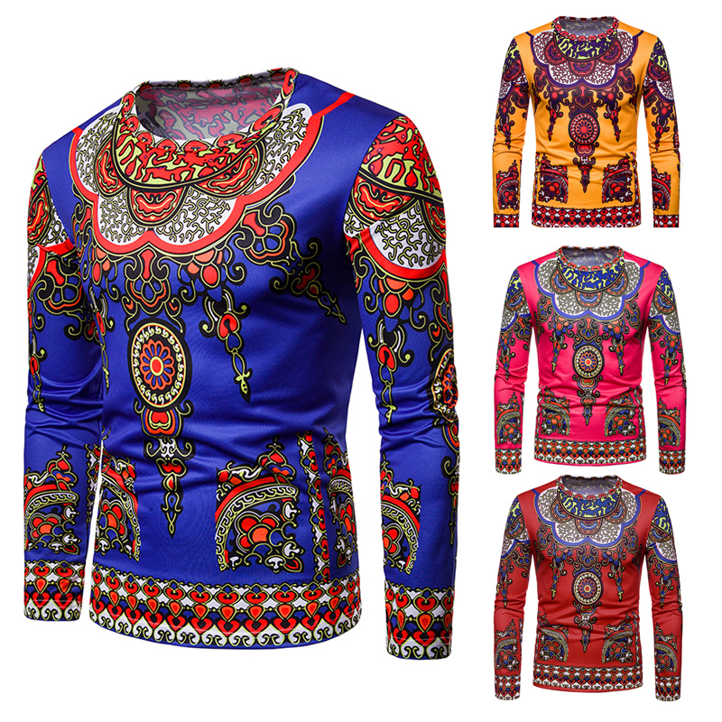 All Over Ethnic Print Long Sleeve T-shirt