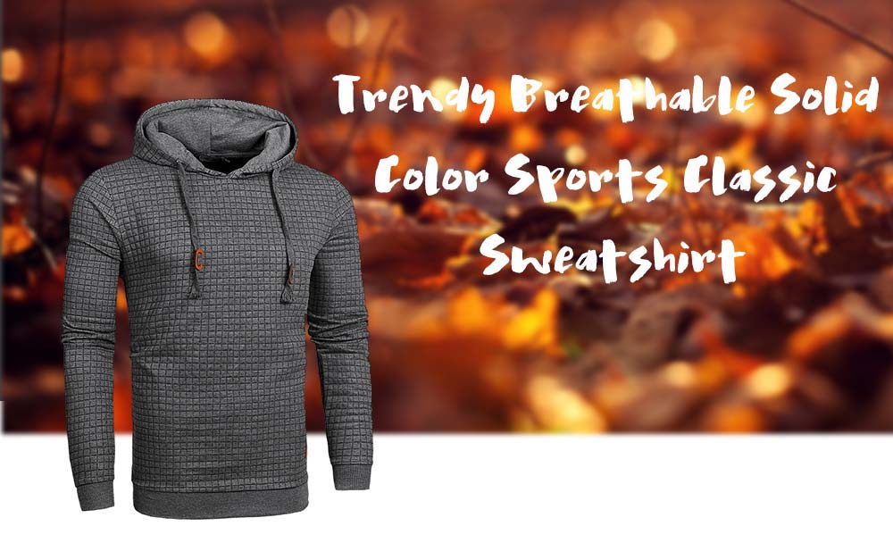 Trendy Breathable Solid Color Sports Sweatshirt for Men
