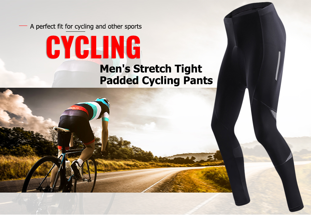 Men's Sports Compression Trousers Quick-dry Stretch Tight Padded Cycling Pants